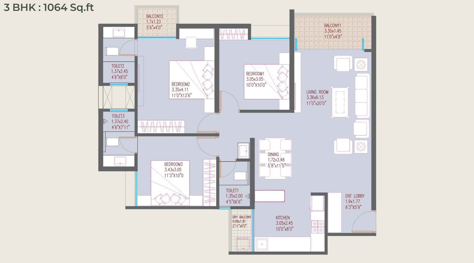 Sonai-Clara-3BHK-1064-SQFT